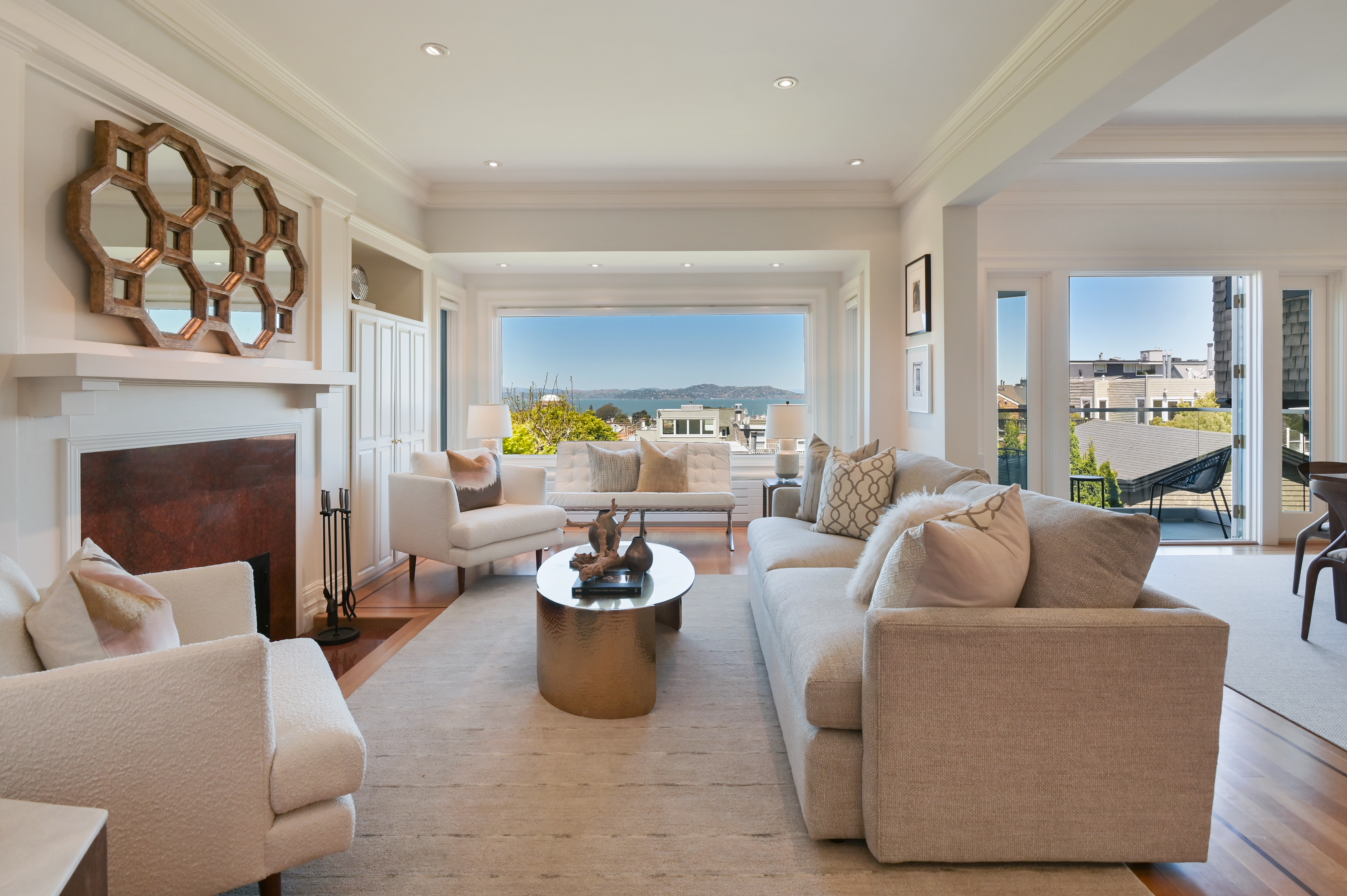 Living room with view of the bay