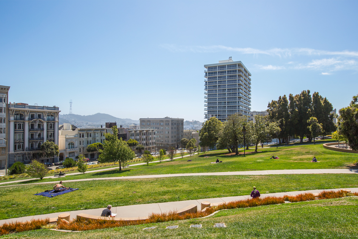 View west from Lafayette Park