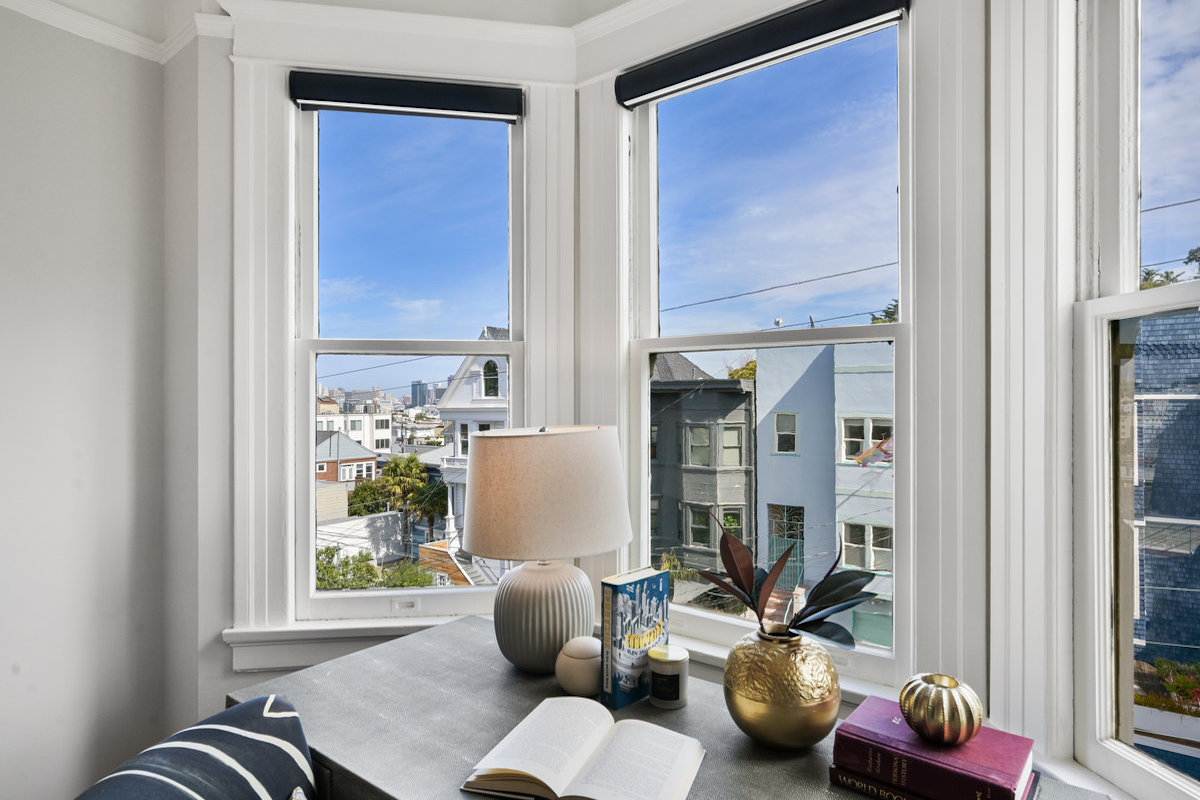 Eastern outlooks across the City from bedroom bay window.