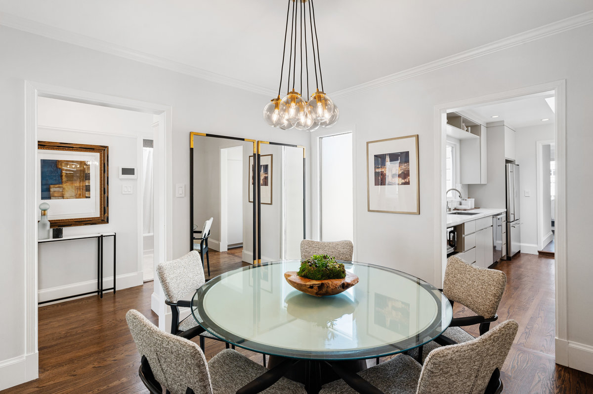 Dining room to kitchen and hall