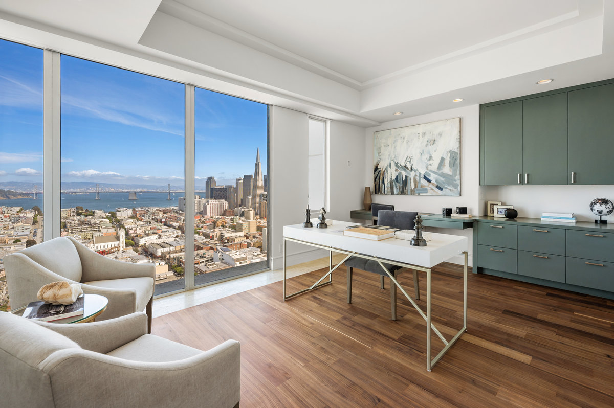 Generous office with views to Bay Bridge and downtown
