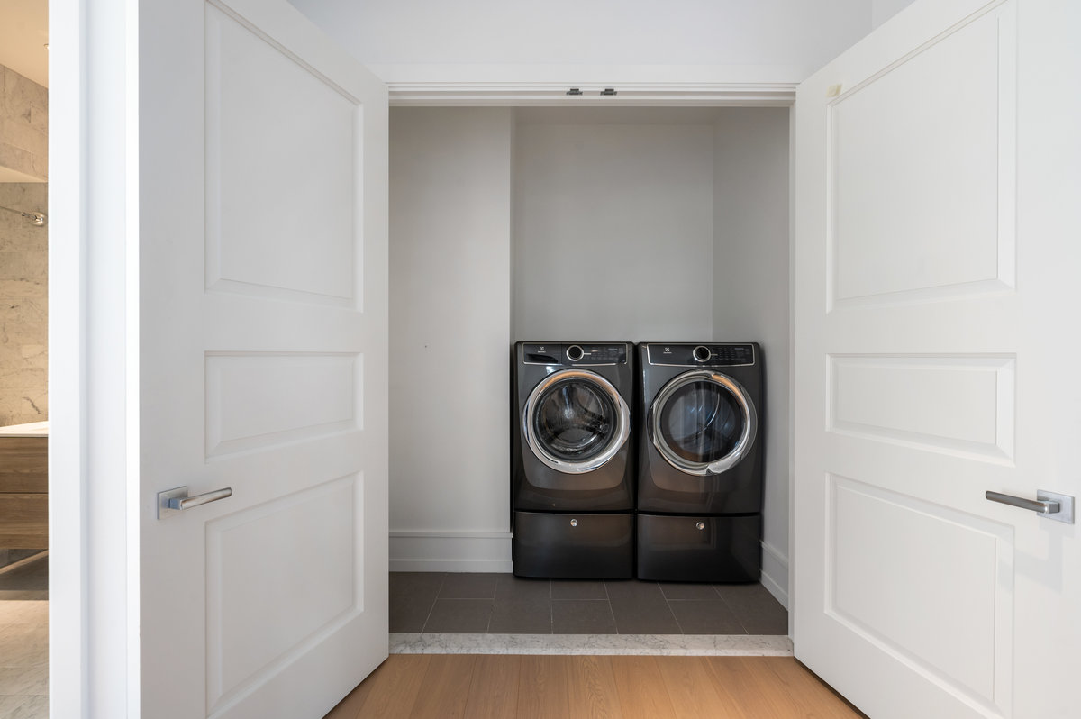 Full sized washer & dryer in the hall closet