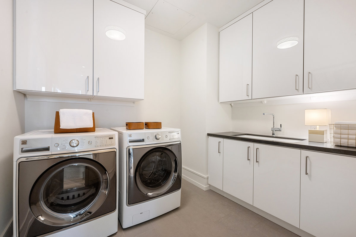 Laundry with sink, WD, cabinetry