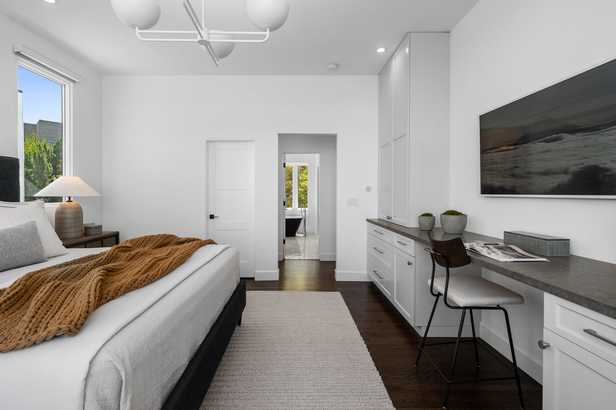 Primary suite to its bath