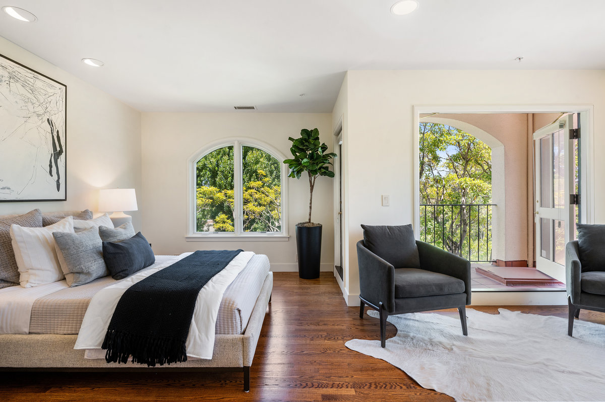 Bedroom 2 with sitting area and northeast terrace