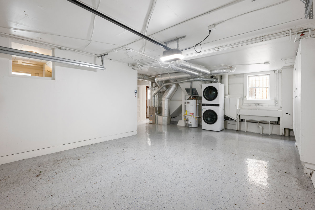 Garage with laundry area