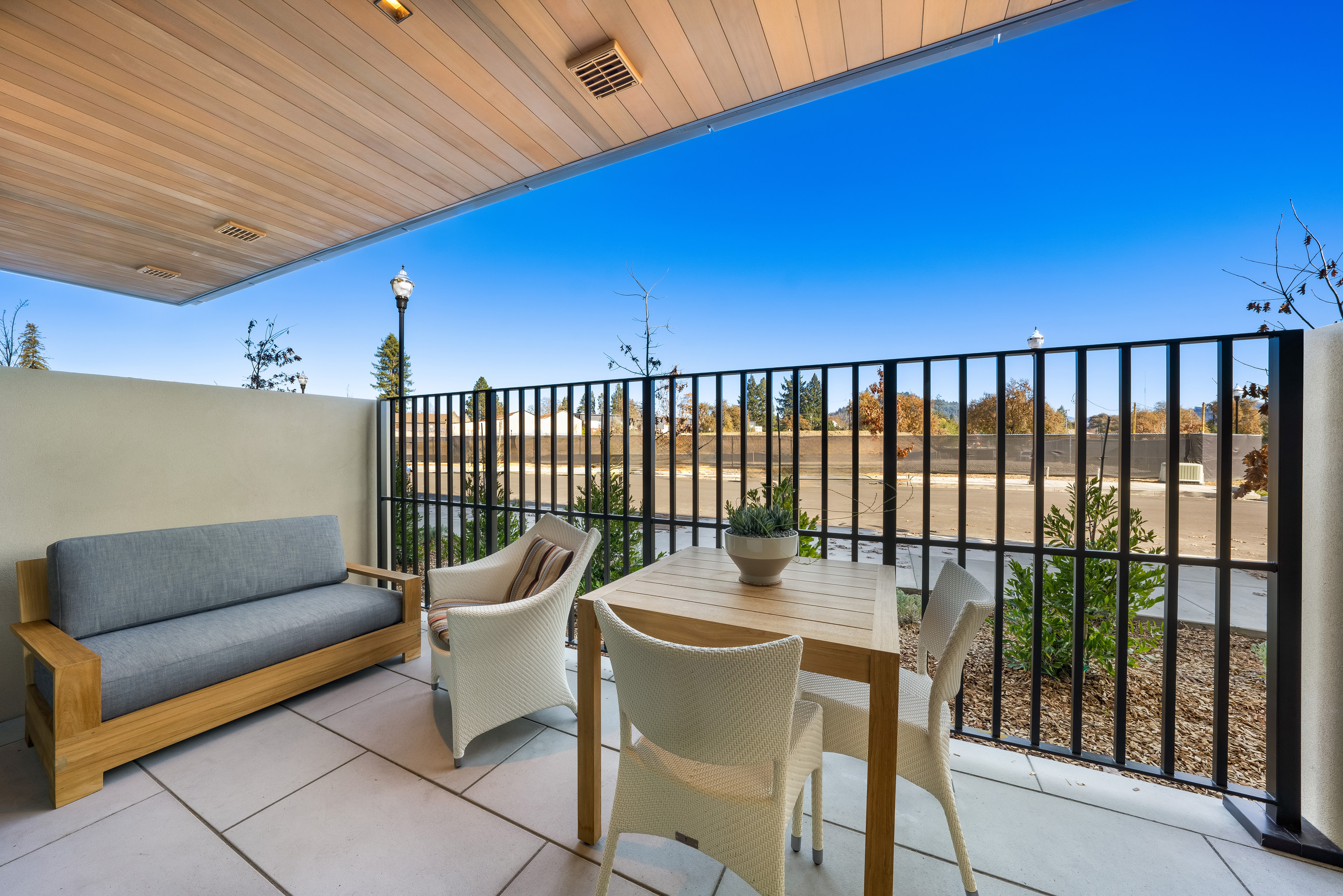 Northeast-facing patio with ideal morning light