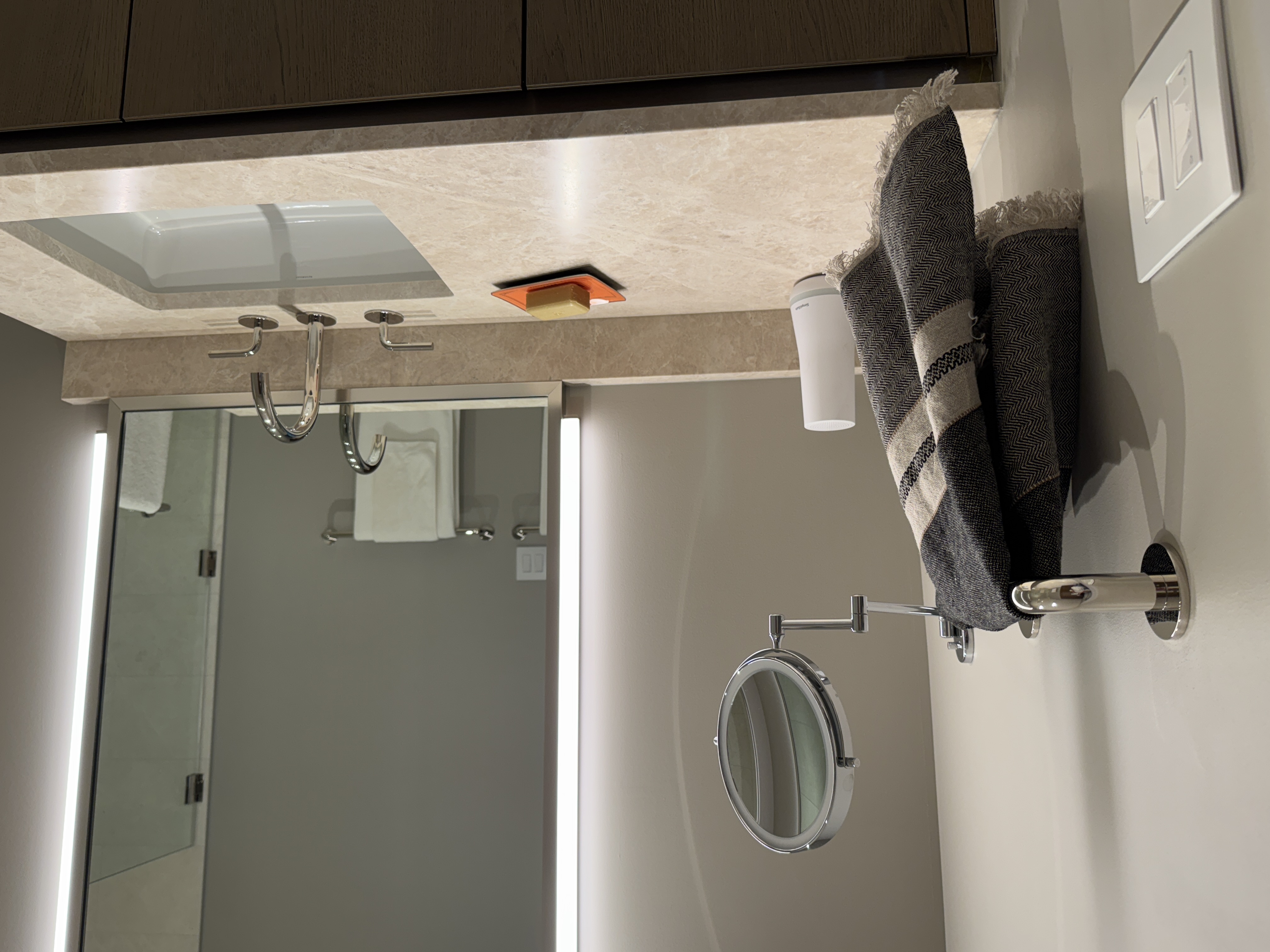 Full bath, stone surfaces with MandiCasa cabinetry
