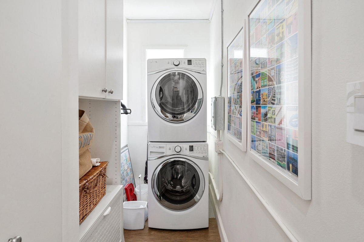 Washer/dryer in closet of guest bedroom 2