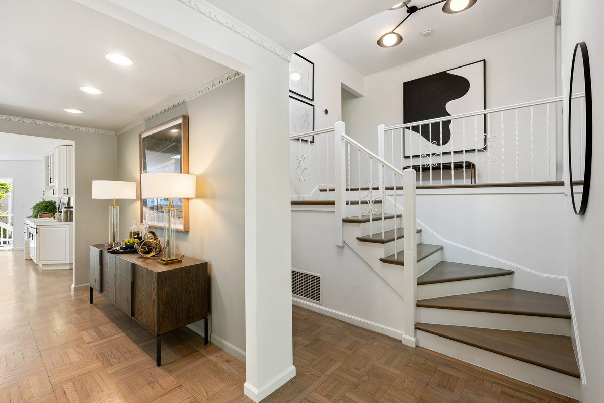 Just a few stairs to upper level thanks to split level design