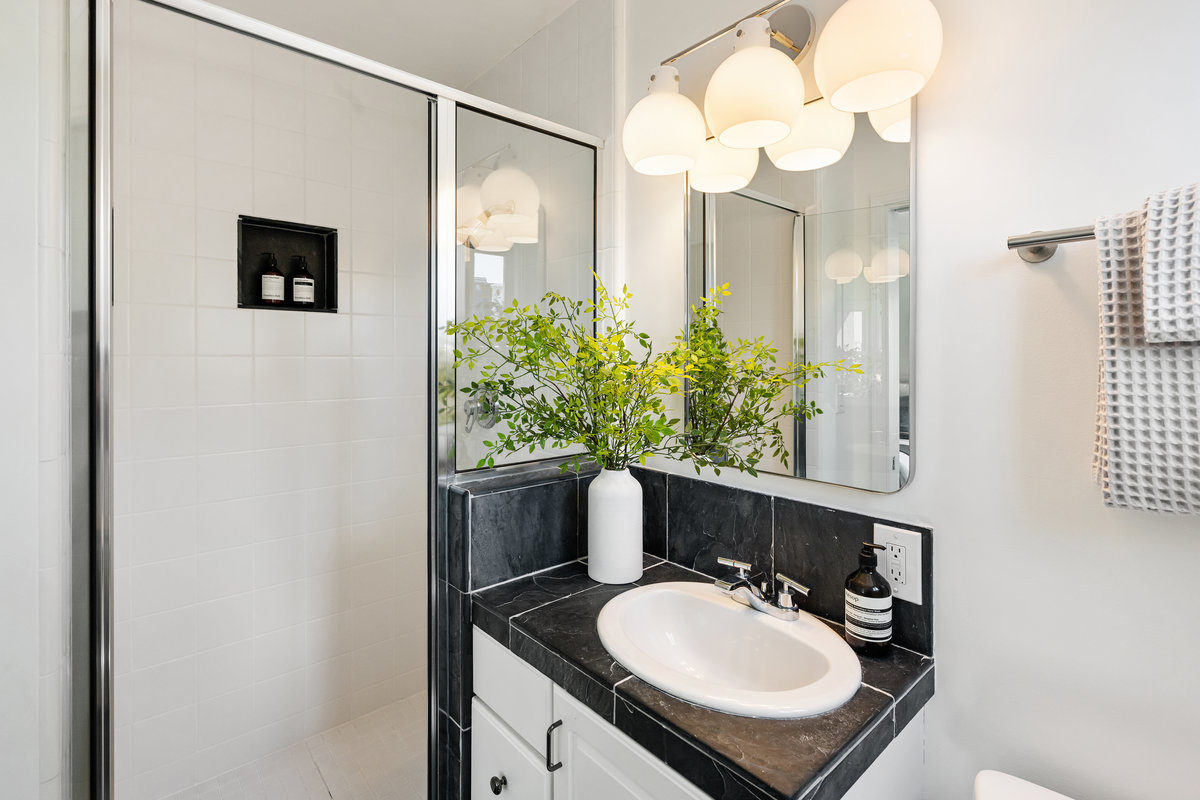 Second bedroom's ensuite bath with shower
