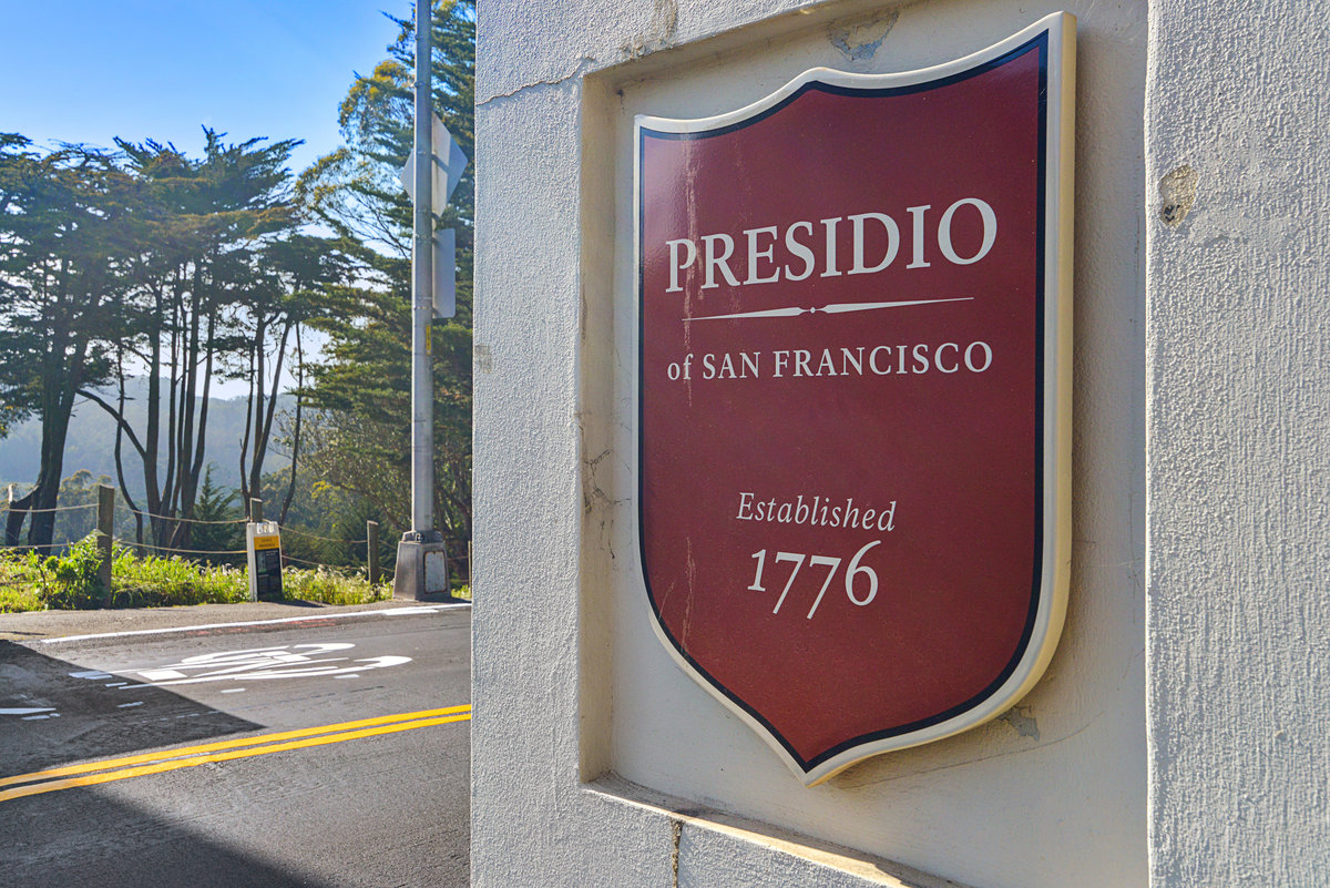 Entrance to The Presidio, national recreation area