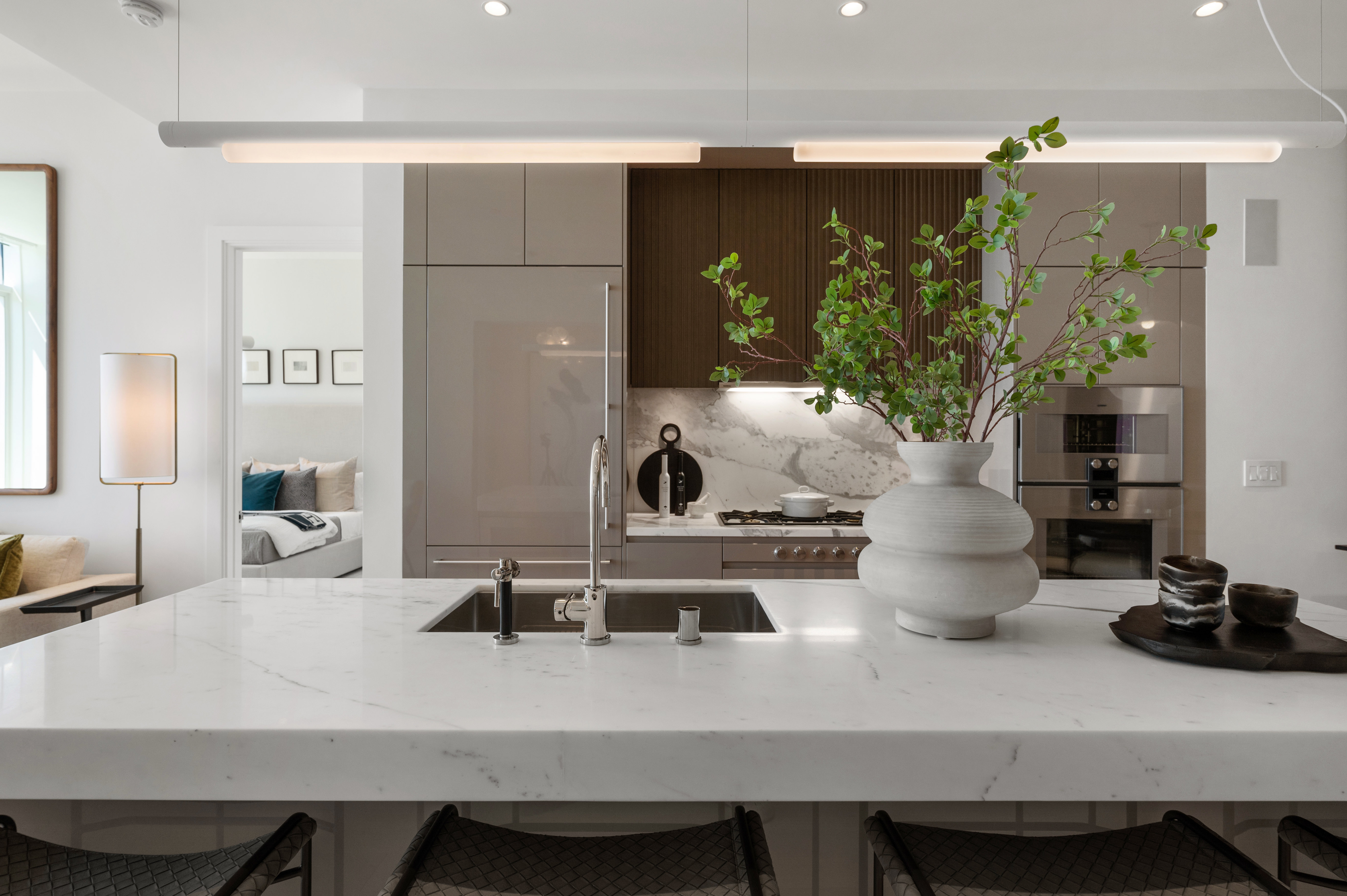 Counter seating for four in this gorgeous kitchen