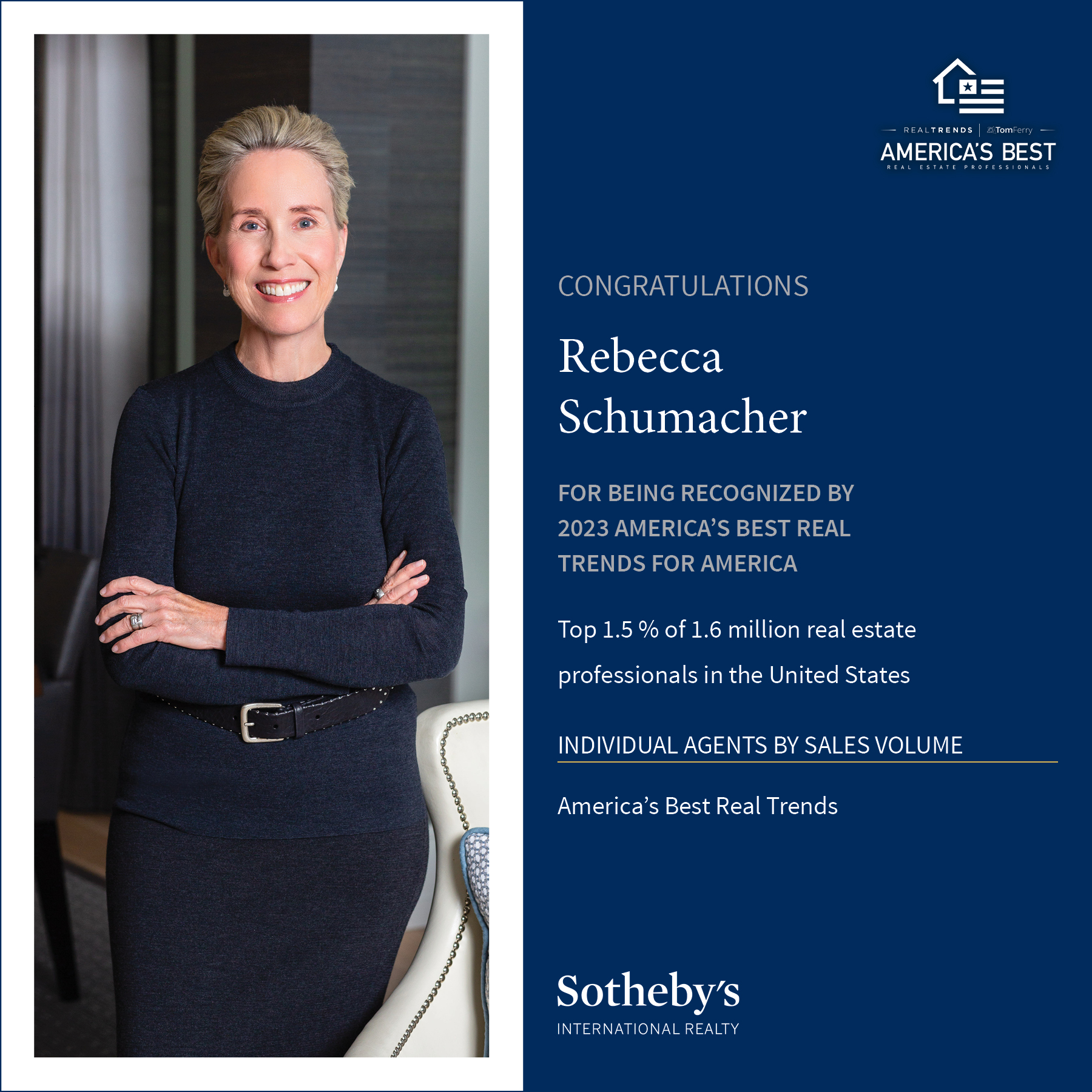 Rebecca Schumacher Named to Real Trends "America’s Best" List | 2023